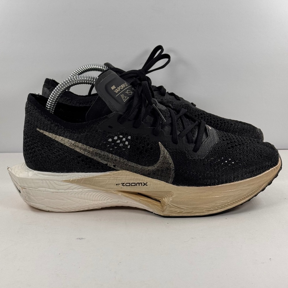 Nike Vaporfly 3 Black Metallic Gold Running Shoes DV4129-001 Mens 7.5